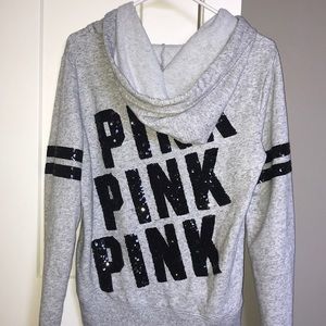 PINK Victoria's Secret Tops - VS pink oversized zip up PINK Victoria's Secret Tops - VS pink oversized zip up